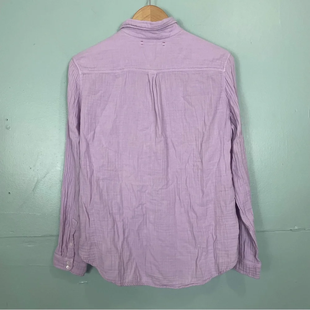 Xirena Scout Button Down Purple Lilac Cotton Gauze Shirt Size XS_9